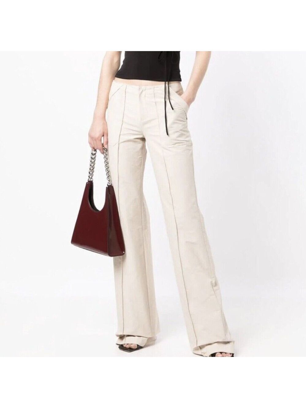 NWT Aya Muse Beige Wide Leg Pant